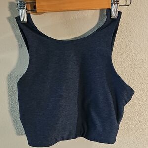 Outdoor Voices Blue Fitted Crop Tank Top